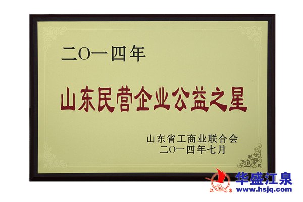 华盛bmw宝马在线电子游戏集团荣获“二0一四年山东民营企业公益之星”称号