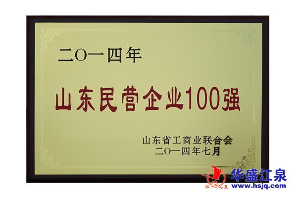 华盛bmw宝马在线电子游戏集团入围2014年山东民营企业100强